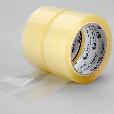 Nastro d'imballaggio 100m, nastro d'imballaggio impermeabile trasparente giallo del singolo lato di BOPP