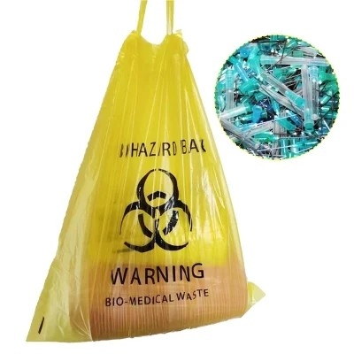 Borse di immondizia di rischio biologico eliminabile biodegradabile HDPE/del LDPE