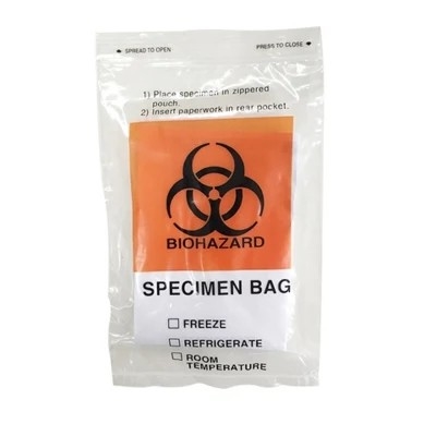 3 / Chiare borse autoclavabili mediche di rischio biologico del LDPE di 4 strati per la raccolta di esemplare