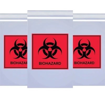 3 / Chiare borse autoclavabili mediche di rischio biologico del LDPE di 4 strati per la raccolta di esemplare